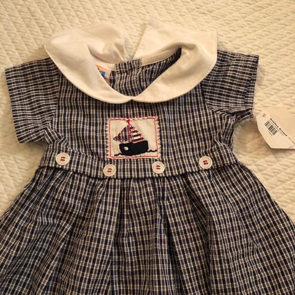 Gingham plaid dress with matching bloomer!